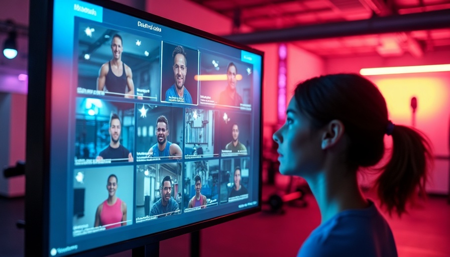Grid de entrenadores iFIT en pantalla interactiva